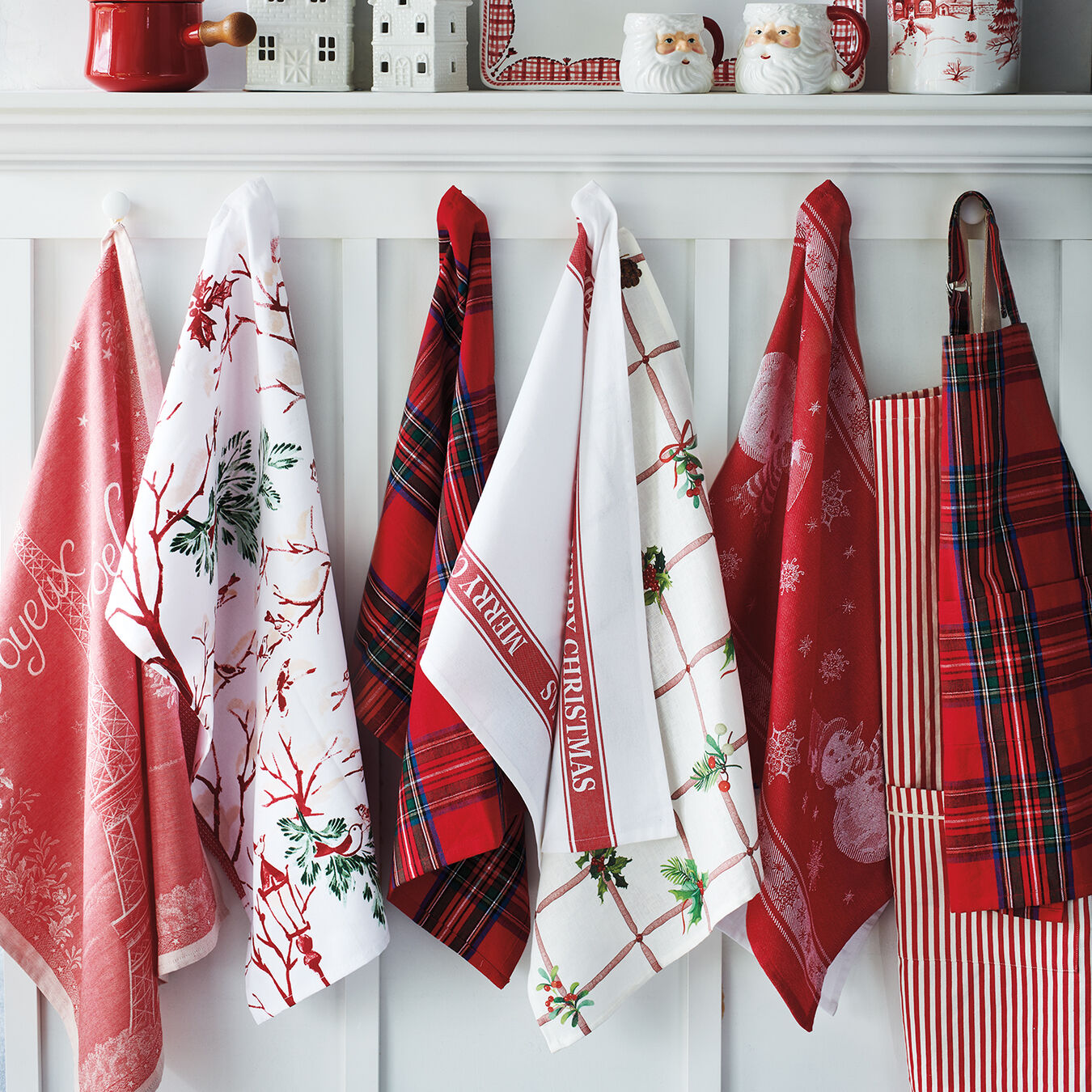 Park Design Cranberry Christmas Dark Red Plaid Kitchen Dish Towel Cloth Oven Set 